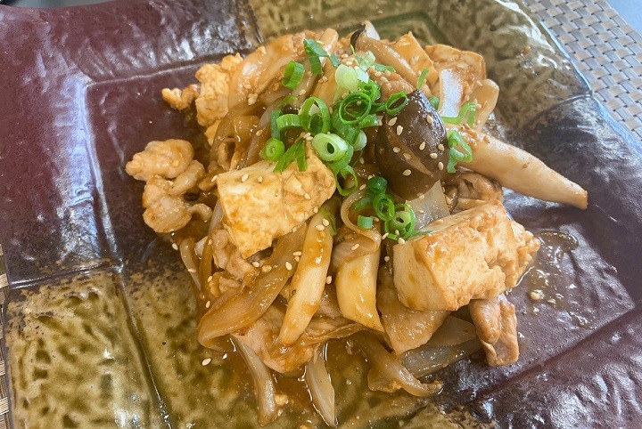 豆腐ときのこの生姜炒め～チャンプル風～